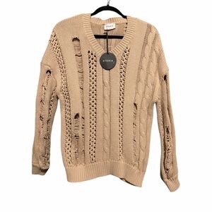 Storia Distressed Knit Sweater - NWT